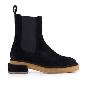 Frame Womens Shoes Black Suede Le Canon Platform Chelsea Boot Size 7